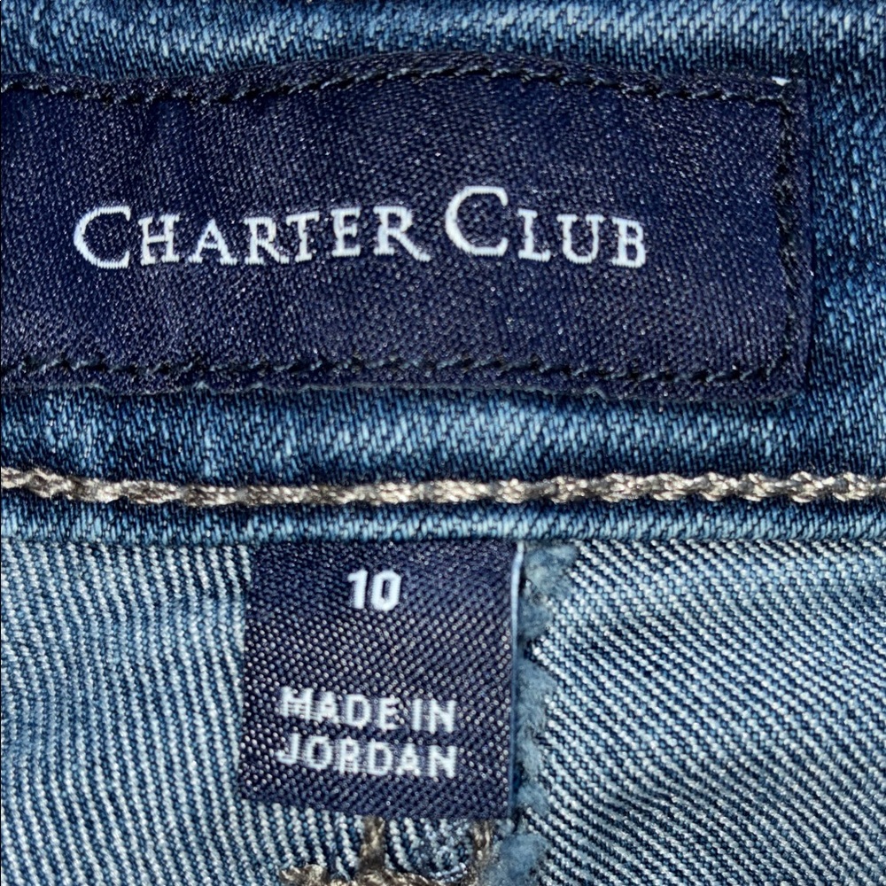 CHARTER CLUB Jeans Lexington Straight Leg High-Rise Women's Medium Wash. 10 - Picture 9 of 17
